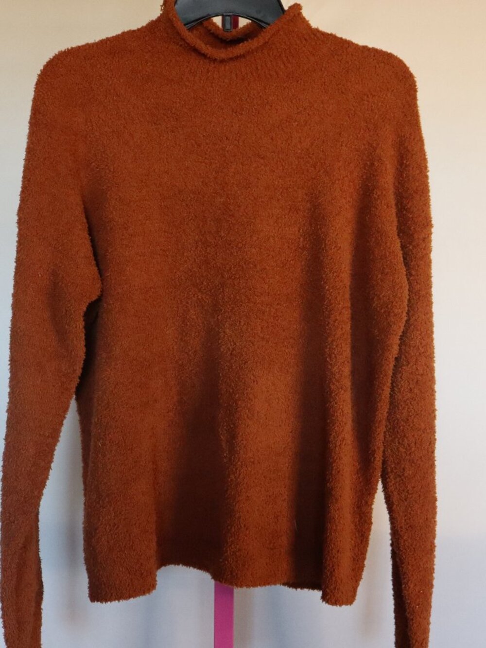 Natural Reflections Knit High Collar Sweater, Oversized, SOFT Rust - Large